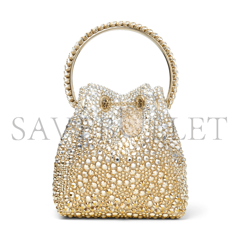 JIMMY CHOO BON BON GOLD SATIN CRYSTAL HANDBAG BONBONXDR (14*15*9.5cm) JIMMY CHOO BON BON GOLD SATIN CRYSTAL HANDBAG BONBONXDR (14*15*9.5cm)